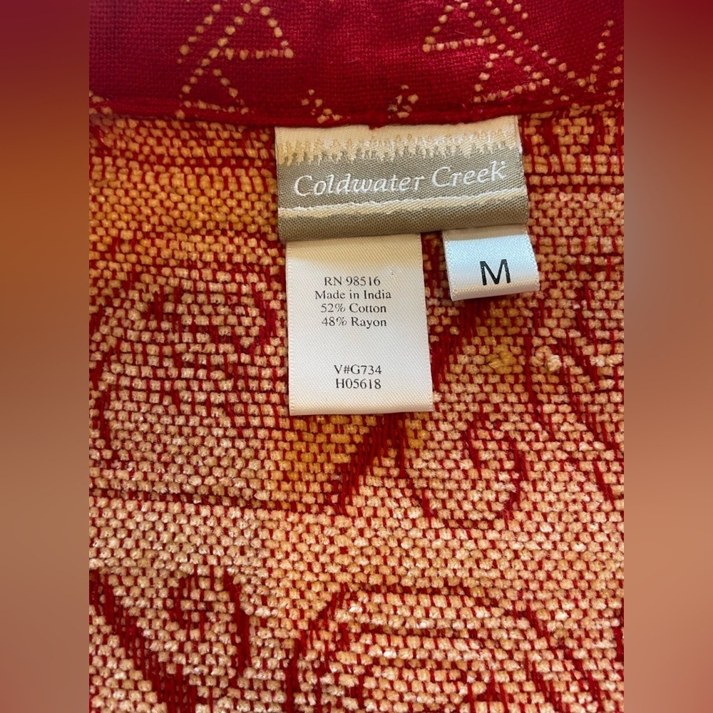 Vintage rare find Coldwater Creek Red  Button-Front jacket size M - Picture 5 of 10